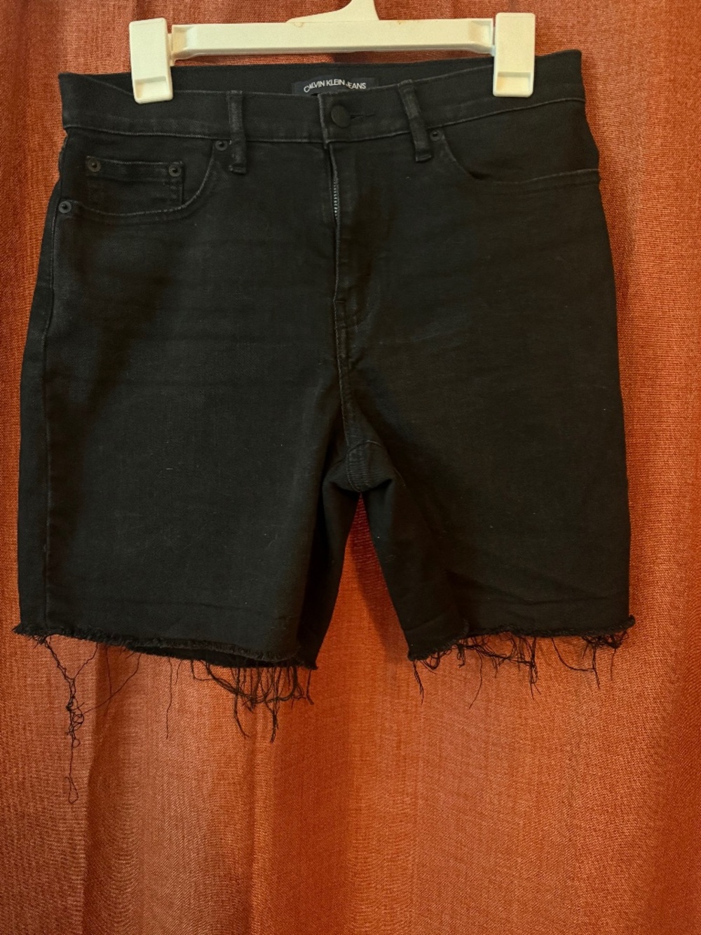 Calvin Klein Jeans Black Cutoff Denim Shorts – Raw Hem – Women's